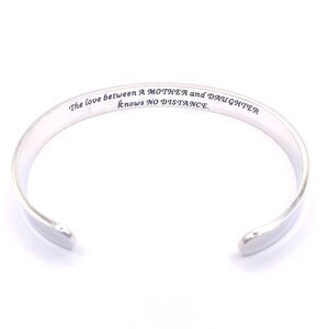 Silver Cuff Bracelet Inspirational Mother Daughter Gift Cuff Bracelet